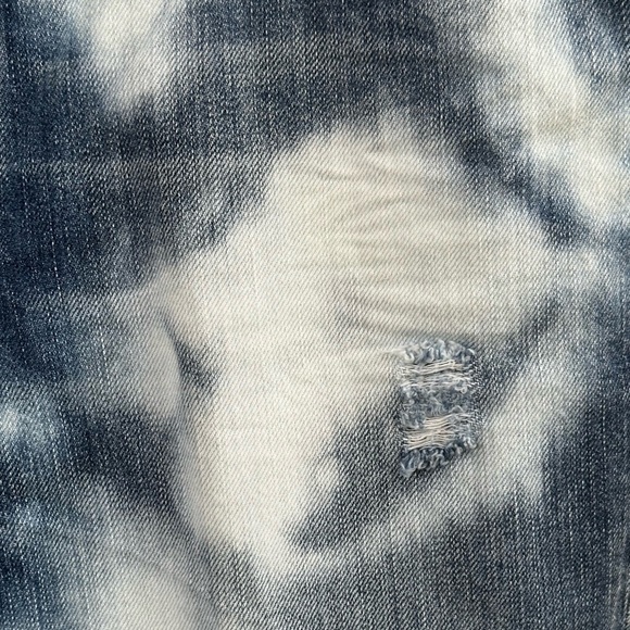 Dsquared2 “Glam Head” Blue Tie Dye Cropped Distressed Jeans Size 42 Or US 6 NWT - Picture 13 of 16